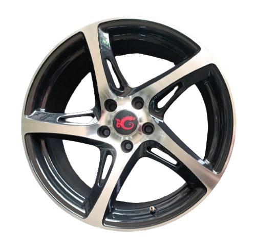 RIN 18X8.5 5H*114 BLACK MACHINED FACE